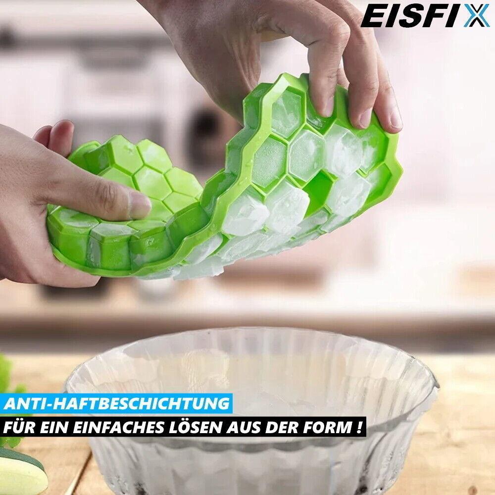 EISFIX 2x Eiswürfelform Silikon Eiswürfelbereiter Eiskugelform Eiswürfelbehälter