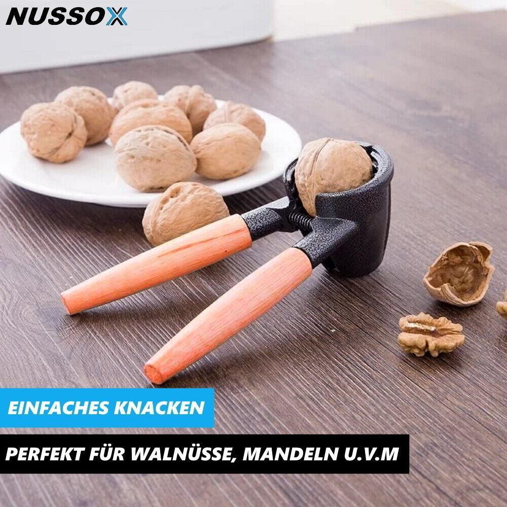 NUSSOX Nussknacker Nussbrecher Nussöffner Nusszange Walnüsse Haselnuss Holzgriff