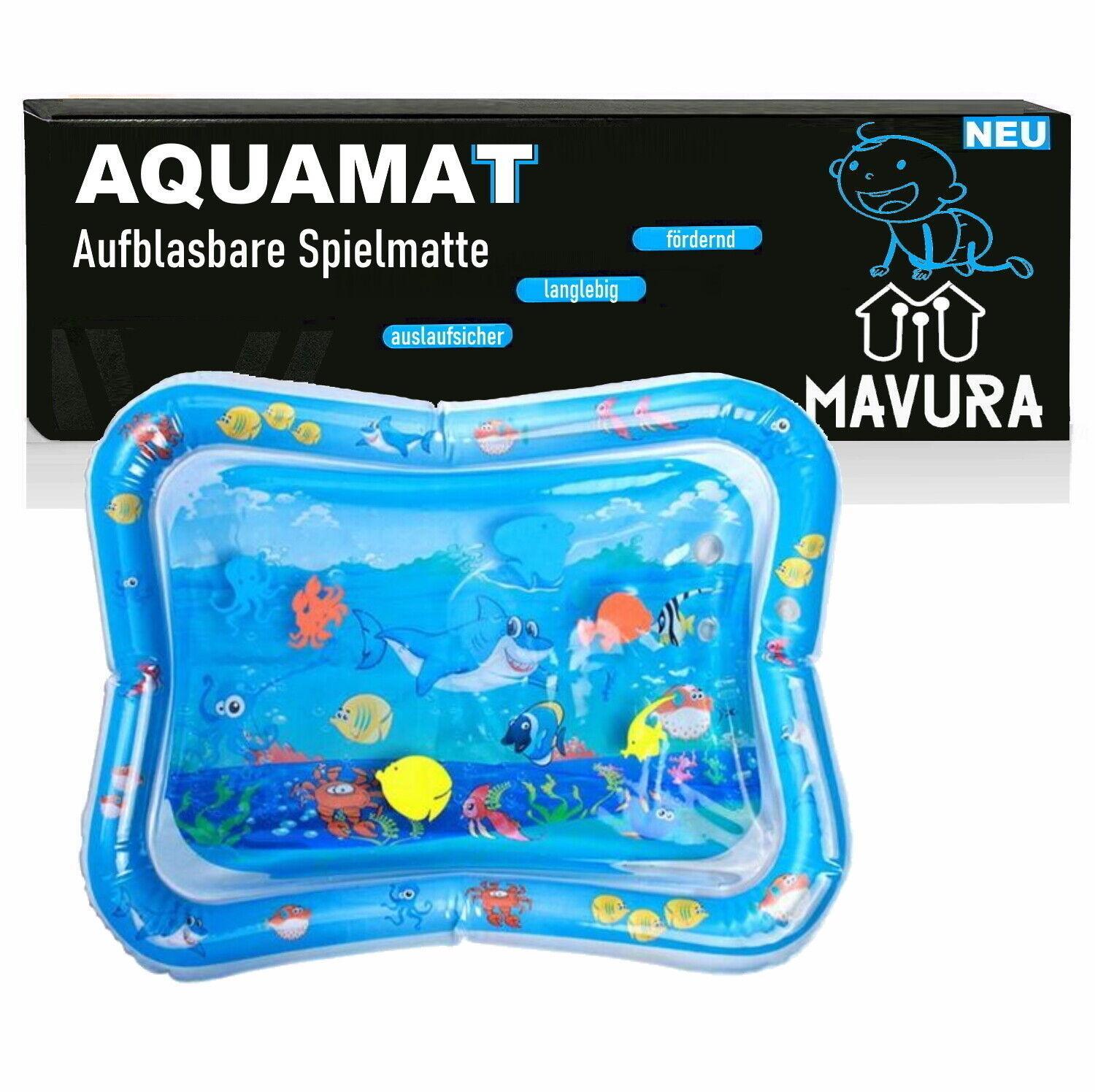 AQUAMAT Wasserspielmatte Aufblasbare Baby XXL Wassermatte mit Wassertierchen