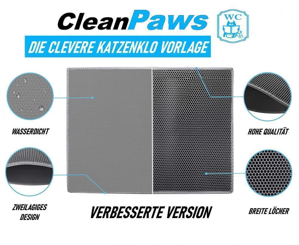 CLEANPAWS Katzenklo Matte Katzenmatte Vorleger Unterlage Katzenstreu Sammler