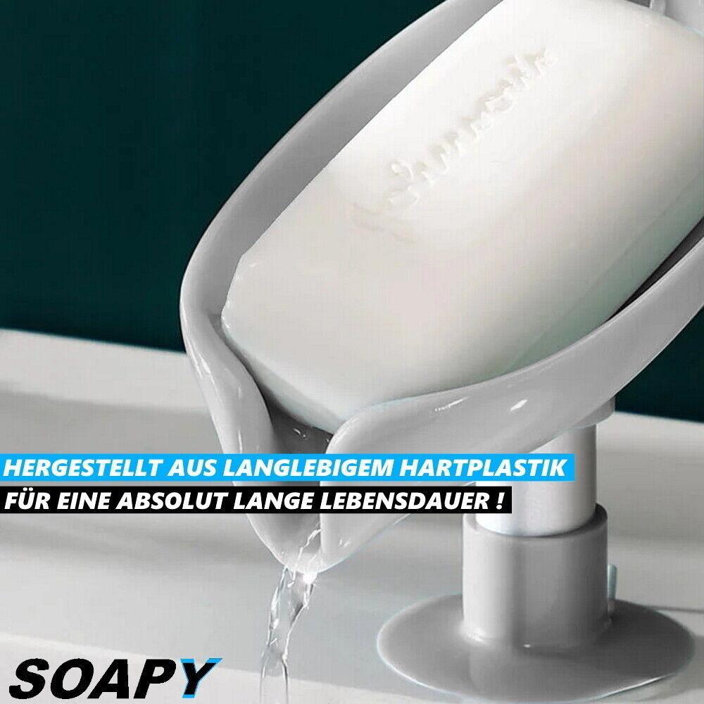 SOAPY Seifenhalter Seifenschale Design Seifenspender Saugnapf ohne bohren grau