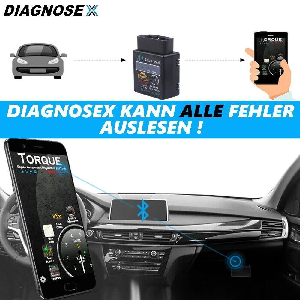DIAGNOSEX Diagnosegerät Bluetooth OBD2 Autoscan iOS Iphone Windows Handy Adapter