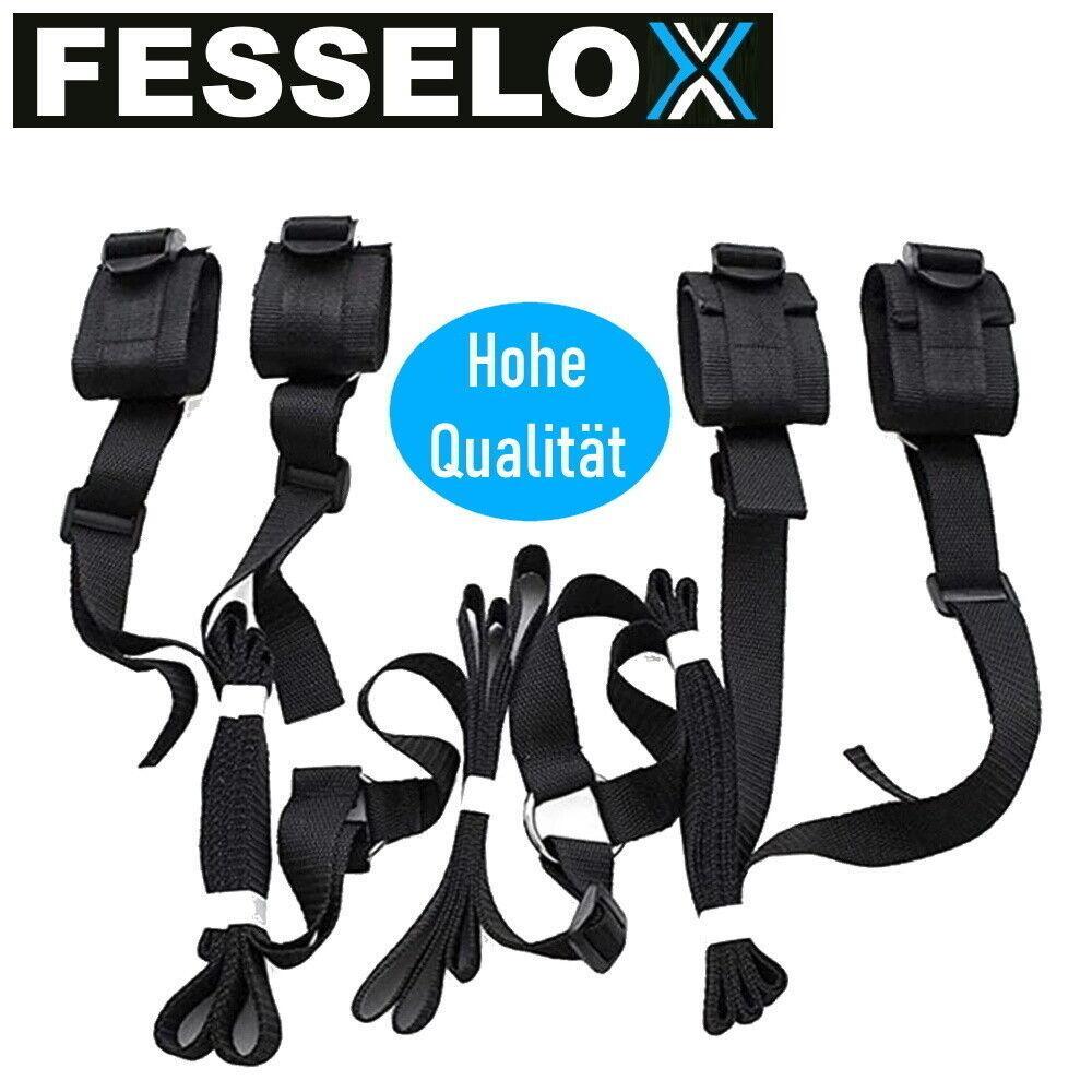 FESSELOX Fesseln Set Bondage Fessel Bett Fesselset Handfesseln Fußfesseln BDSM