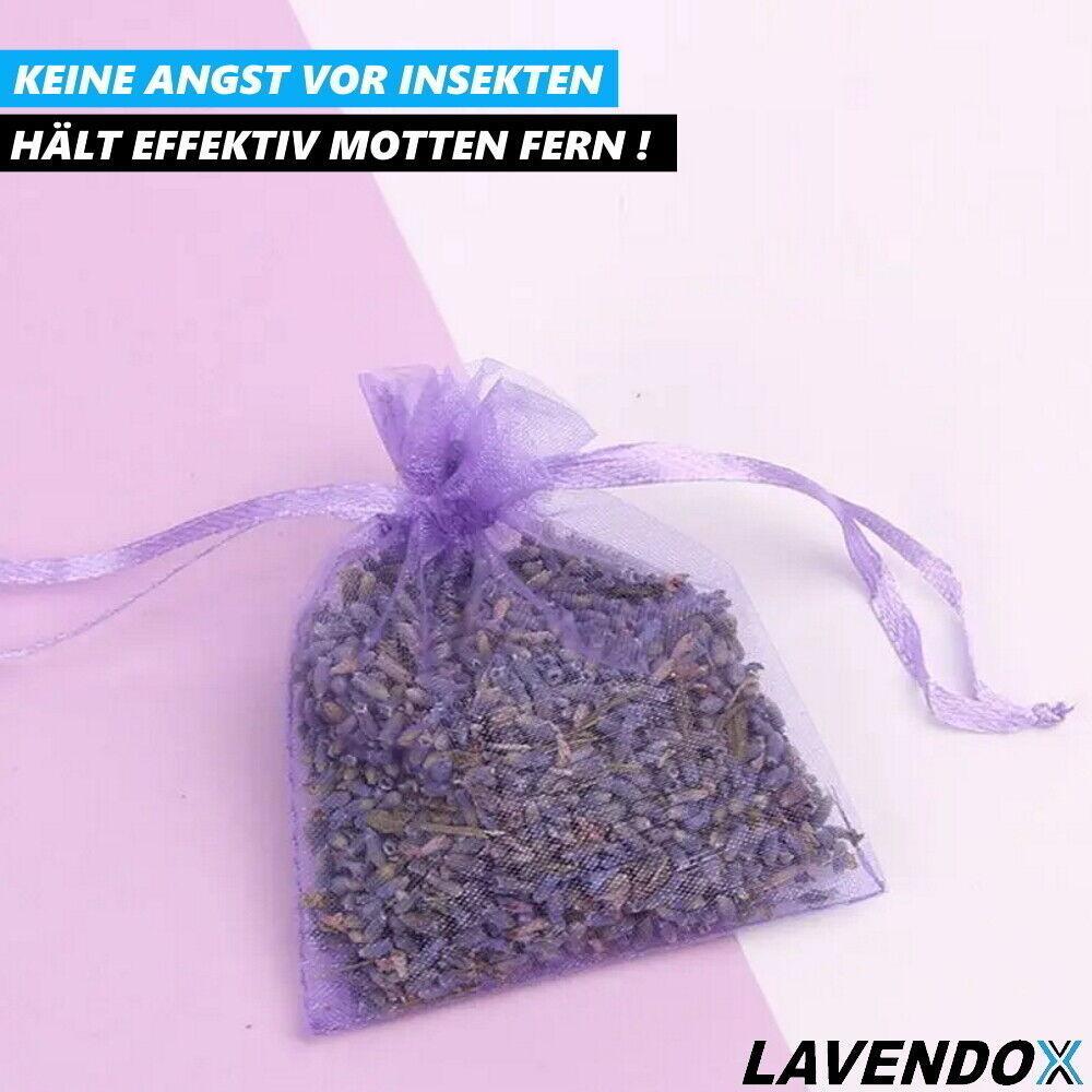 LAVENDOX Lavendelsäckchen Lavendelkissen Mottenschutz Premium Duftsäckchen [20x]
