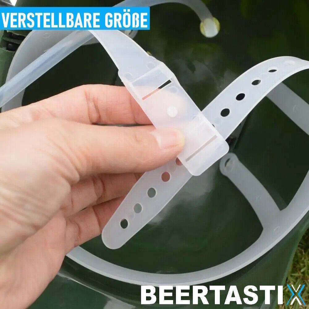 BEERTASTIX Trinkhelm Bierhelm Getränkehalter Getränkehelm Saufhelm Party Helm