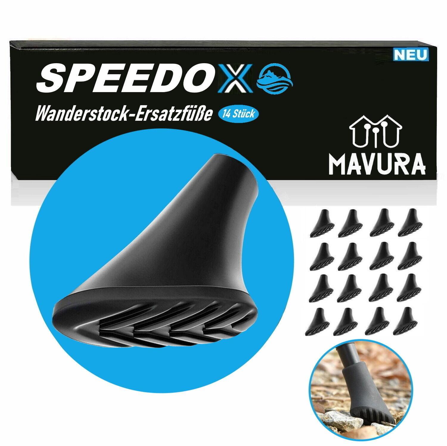 SPEEDOX Wanderstöcke Speed Aufsätze [14Stk] Nordic Walking Gummipuffer Trekking