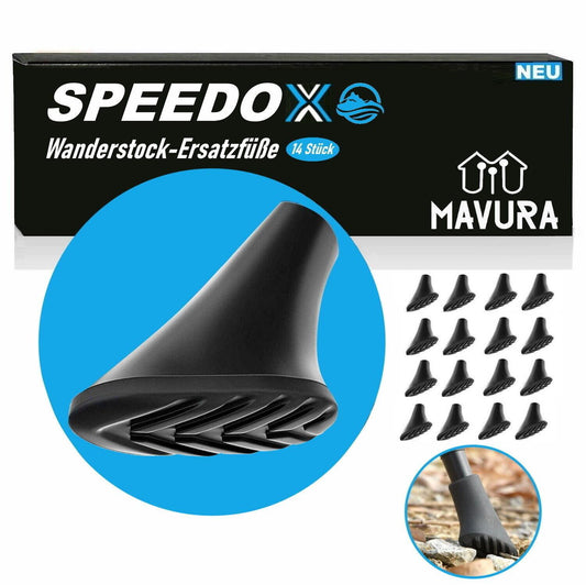 SPEEDOX Wanderstöcke Speed Aufsätze [14Stk] Nordic Walking Gummipuffer Trekking