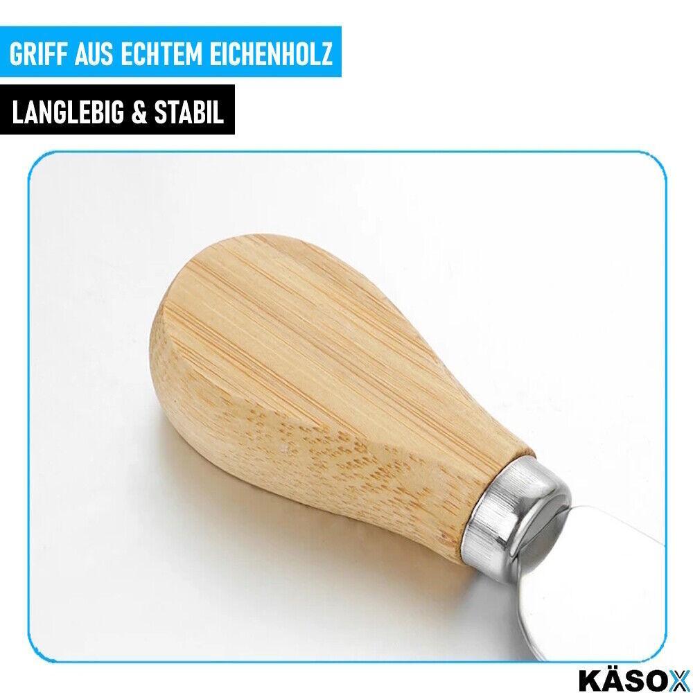 KÄSOX Käsemesser Set mit Holzgriff Hobel Gabel Schaufel Weichkäsemesser Hartkäse