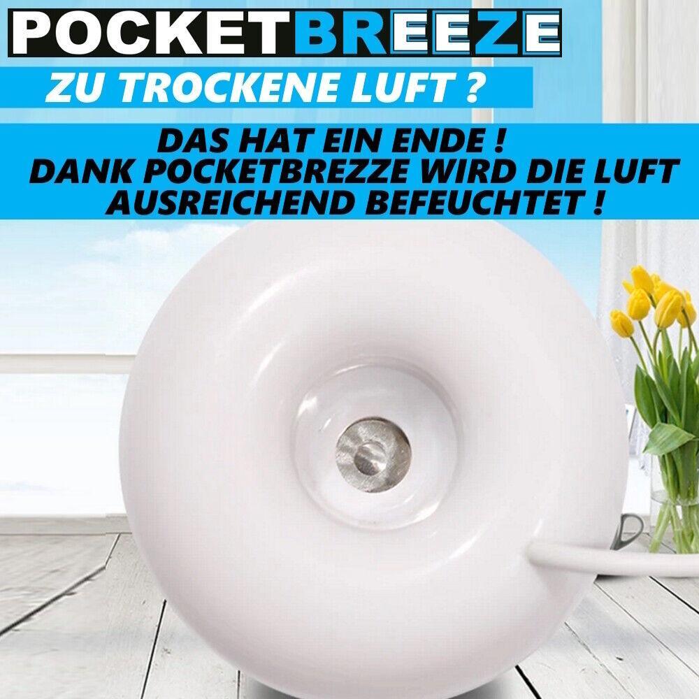 POCKETBREEZE USB Mini Luftbefeuchter Diffuser Ultraschall-Vernebler Humidifier
