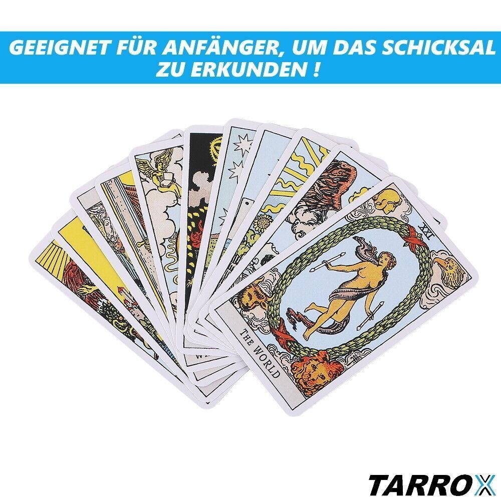 TARROX Tarotkarten Set Orakel Mystic Magie Kartendeck Set für Anfänger 78Stk