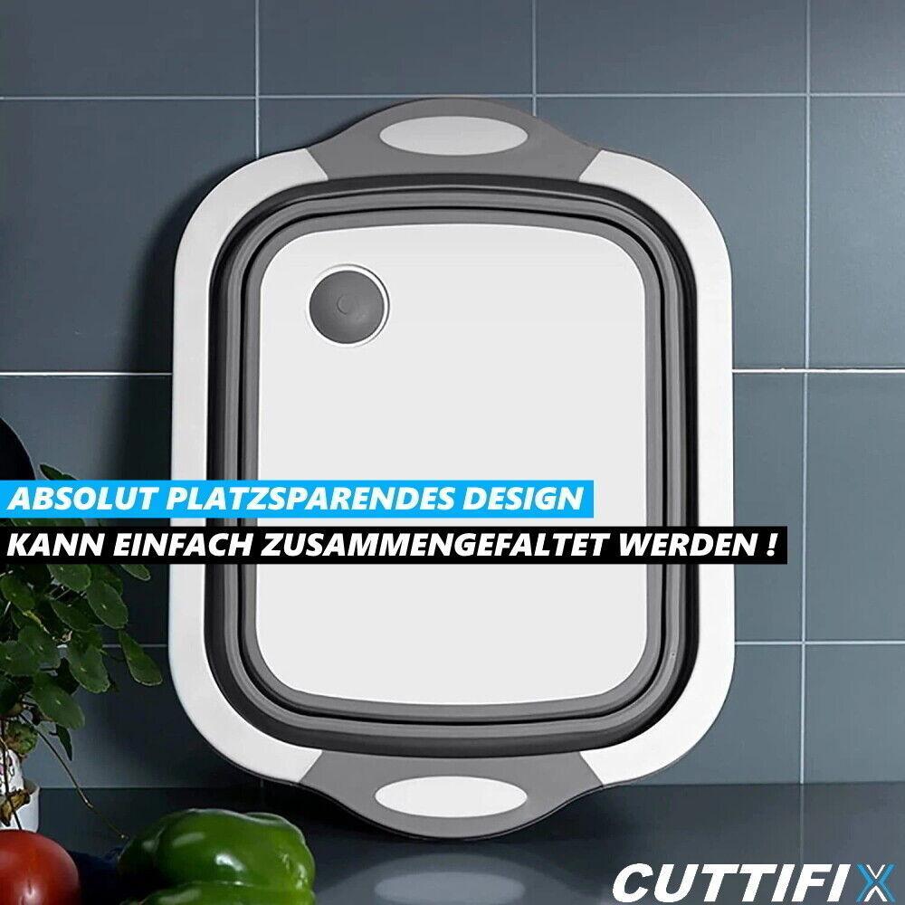CUTTIFIX Schneidebrett Multifunktionales Faltbares Sieb Gemüse Korb Faltschüssel