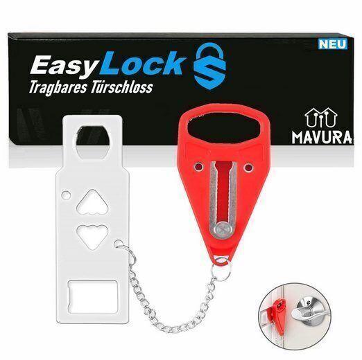 EASYLOCK Tragbares Türschloss Reiseschloss Sperrschloss Zusatzschloss mit Tasche