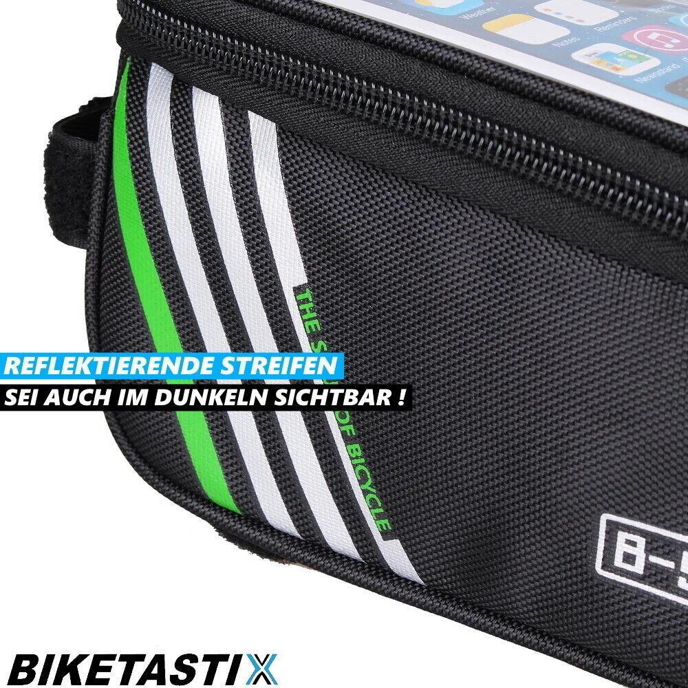 BIKETASTIX Fahrradtasche Rahmentasche Oberrohrtasche Handyhalter Wasserdicht