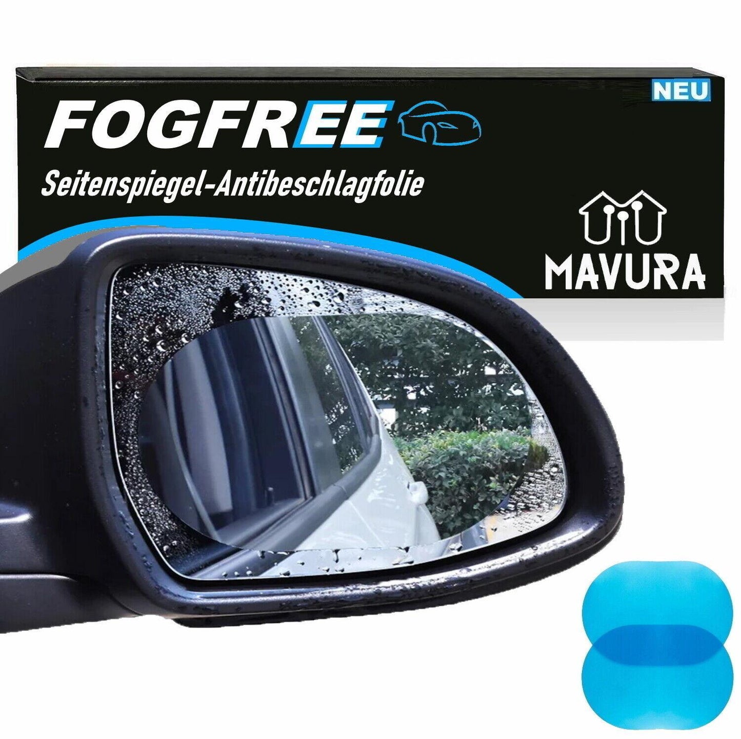 FOGFREE Spiegel Anti Beschlag Folie Anti Nebel Blendfreie Schutzfolie [2er]