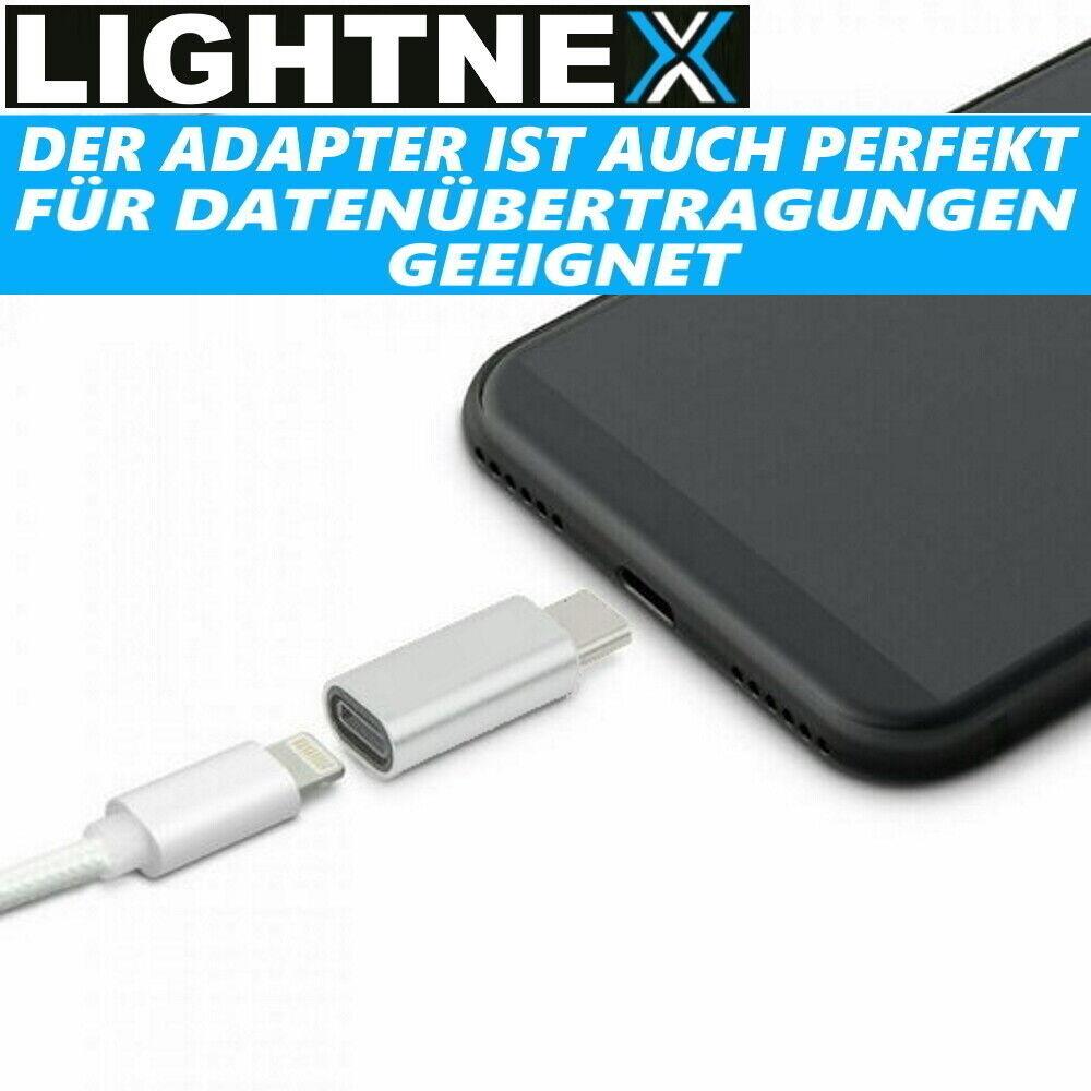 LIGHTNEX 8-Pin auf Type-C Adapter STECKER für Apple iPad 8 9 X 11 12 13 14