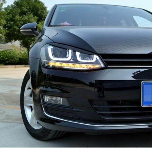 VW GOLF 7 Scheinwerferblenden Böser Blick Spoiler Blende Augenlieder schwarz