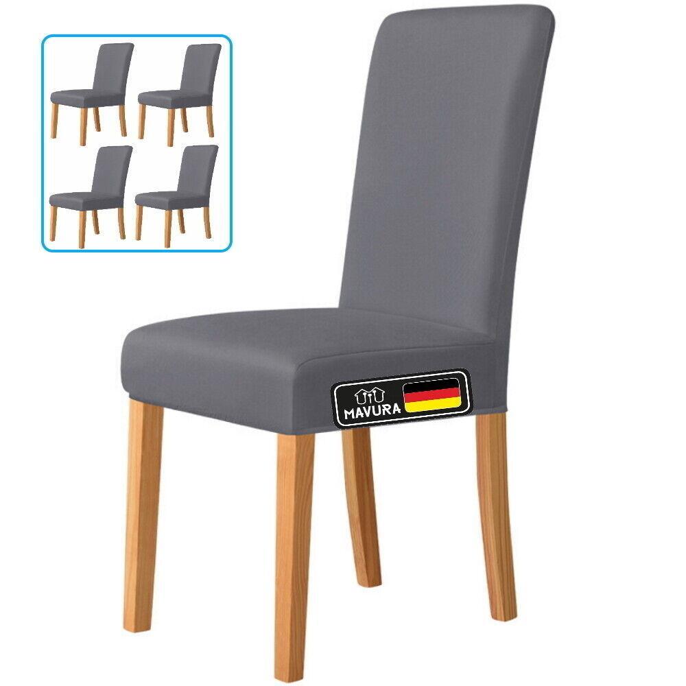 ChairCover Stuhlhussen Set Stretch Stuhlüberzug Stuhlbezug 4er Anthrazit Dehnbar