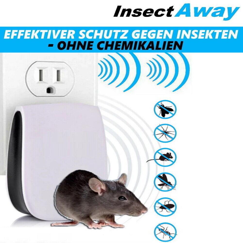 InsectAway Ultraschall Anti Mäuse Spinnen Mücken Stecker Insektenvertreiber [2x]