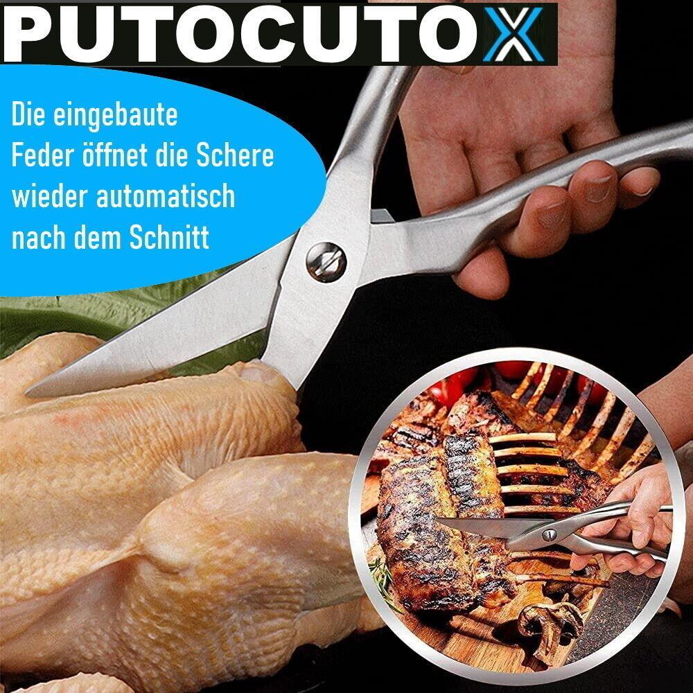 PUTOCUTOX Geflügelschere Fleischschere Edelstahl Hähnchenschere Tranchierschere