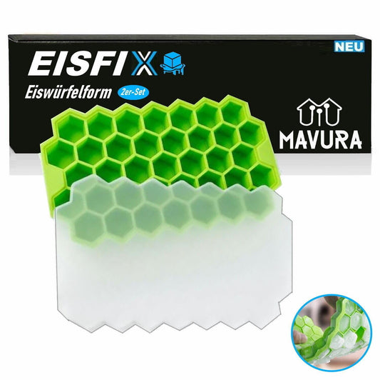 EISFIX 2x Eiswürfelform Silikon Eiswürfelbereiter Eiskugelform Eiswürfelbehälter