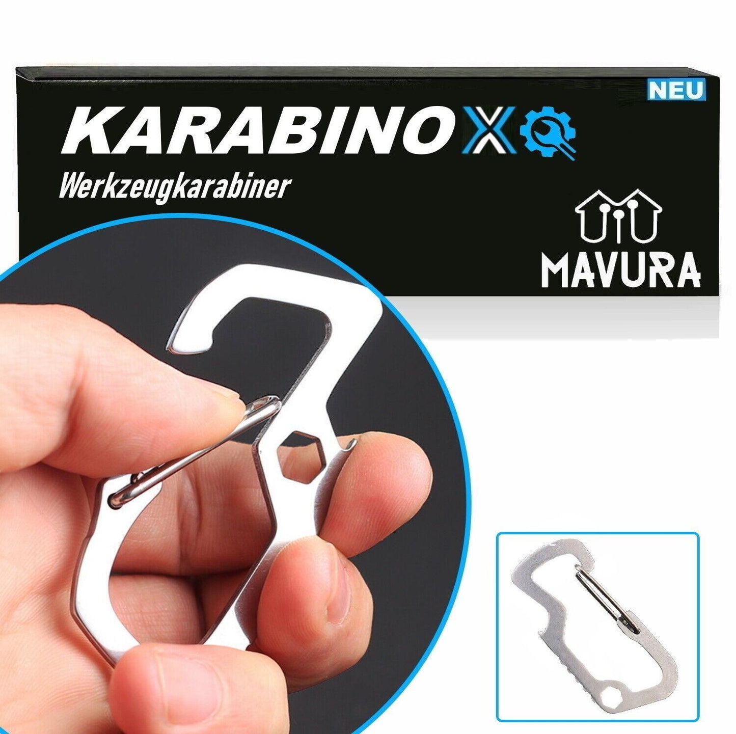 KARABINOX Multifunktionskarabiner Werkzeugkarabiner Flaschenöffner Multitool