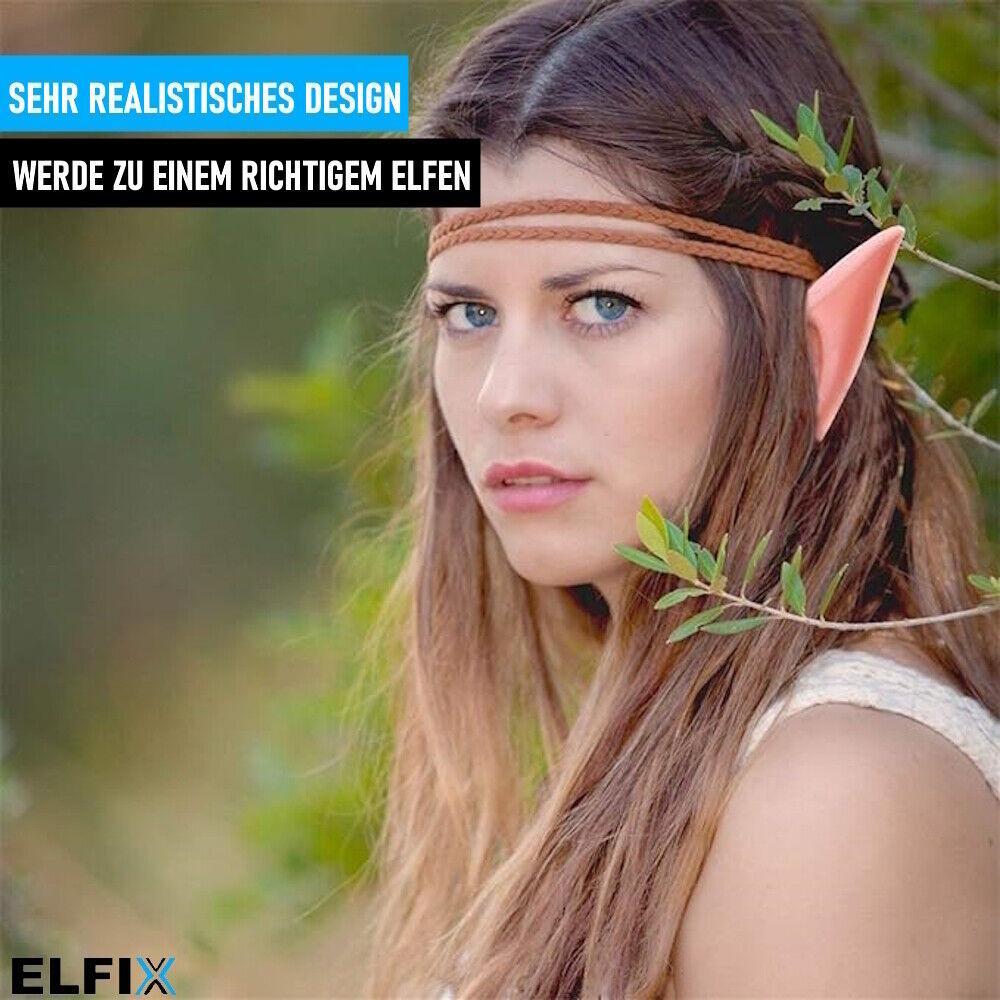 ELFIX Elfenohren Halloween Latex Feenohren Cosplay Ohren Weiche Fake Ohren 2paar