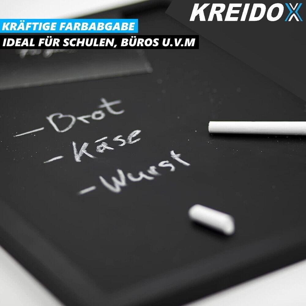 KREIDOX 100Stk Kreidetafel Kreide Schulkreide Wandtafelkreide Malkreide weiß