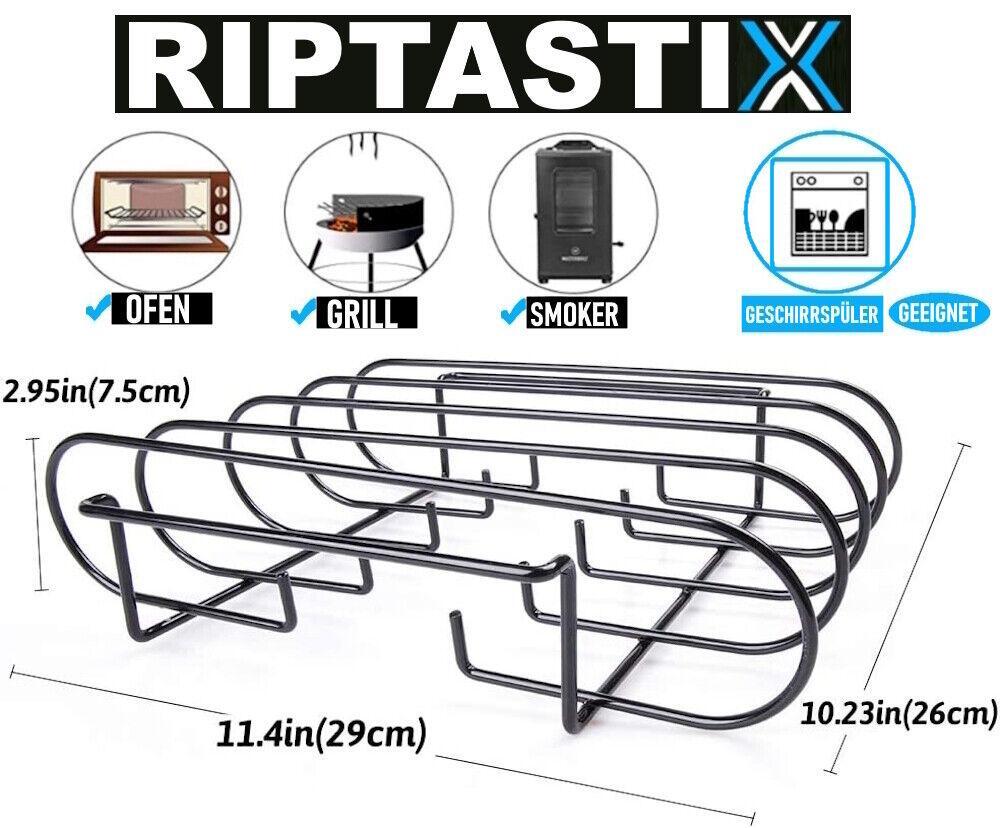 RIPTASTIX Rippchenhalter Bratenhalter Spareribs Steak Kotellet Halter für Grill