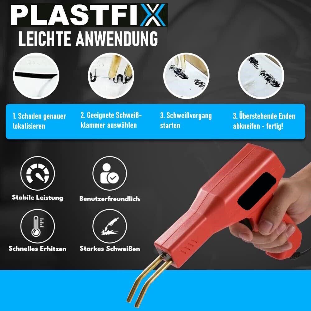 PLASTFIX Kunststoff Schweißgerät Set Plastik Reparatur Auto schweißen Klammern