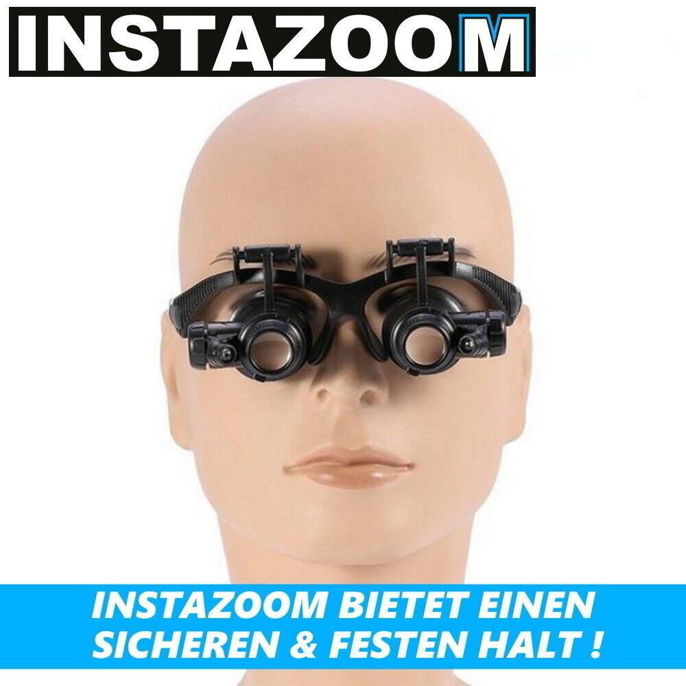 INSTAZOOM Lupenbrille Vergrößerungsbrille Kopflupe Stirnlupe Brillenlupe 20fach