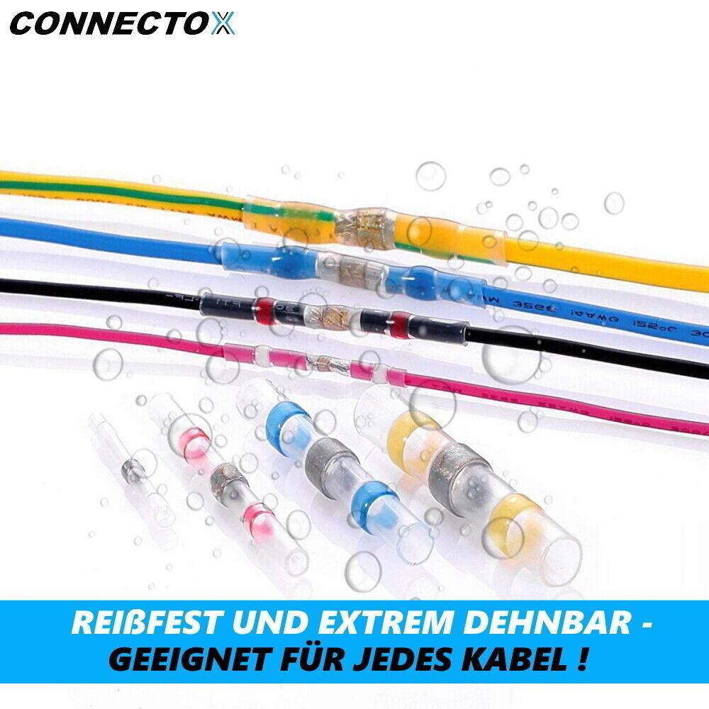 CONNECTOX Lötverbinder Set Schrumpfverbinder Schlauch Kabel wasserdicht 50Stück