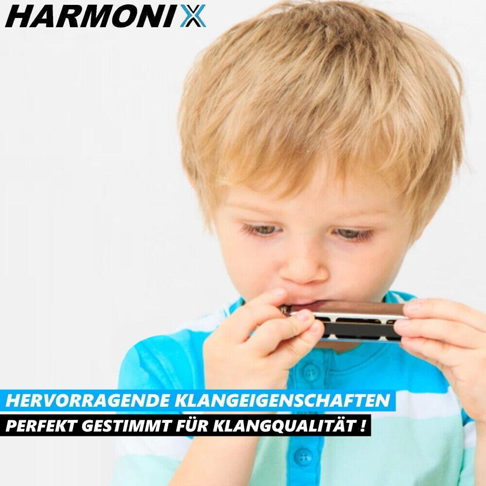 HARMONIX Hochwertige Metall C-Dur Mundharmonica Mundharmonika 10Loch diatonisch
