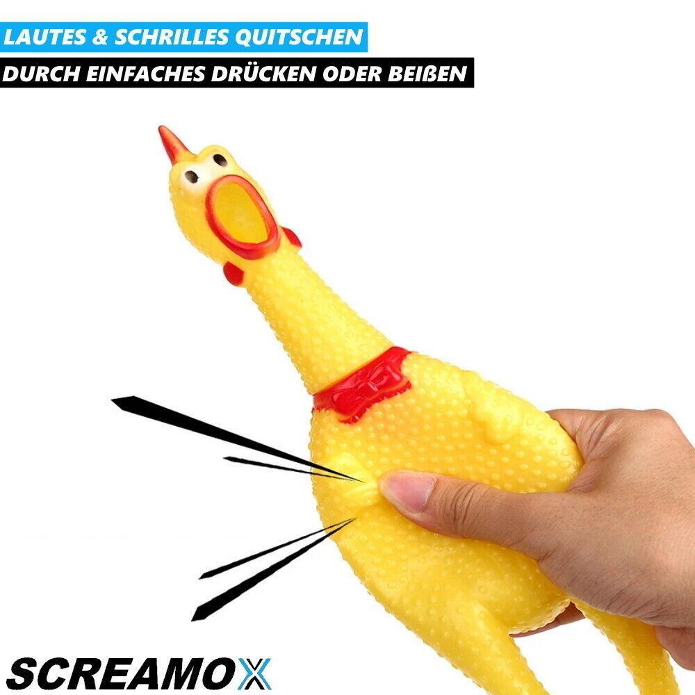 SCREAMOX Hundespielzeug Quietschende Huhn quietscher Spielzeug Welpen Gummi