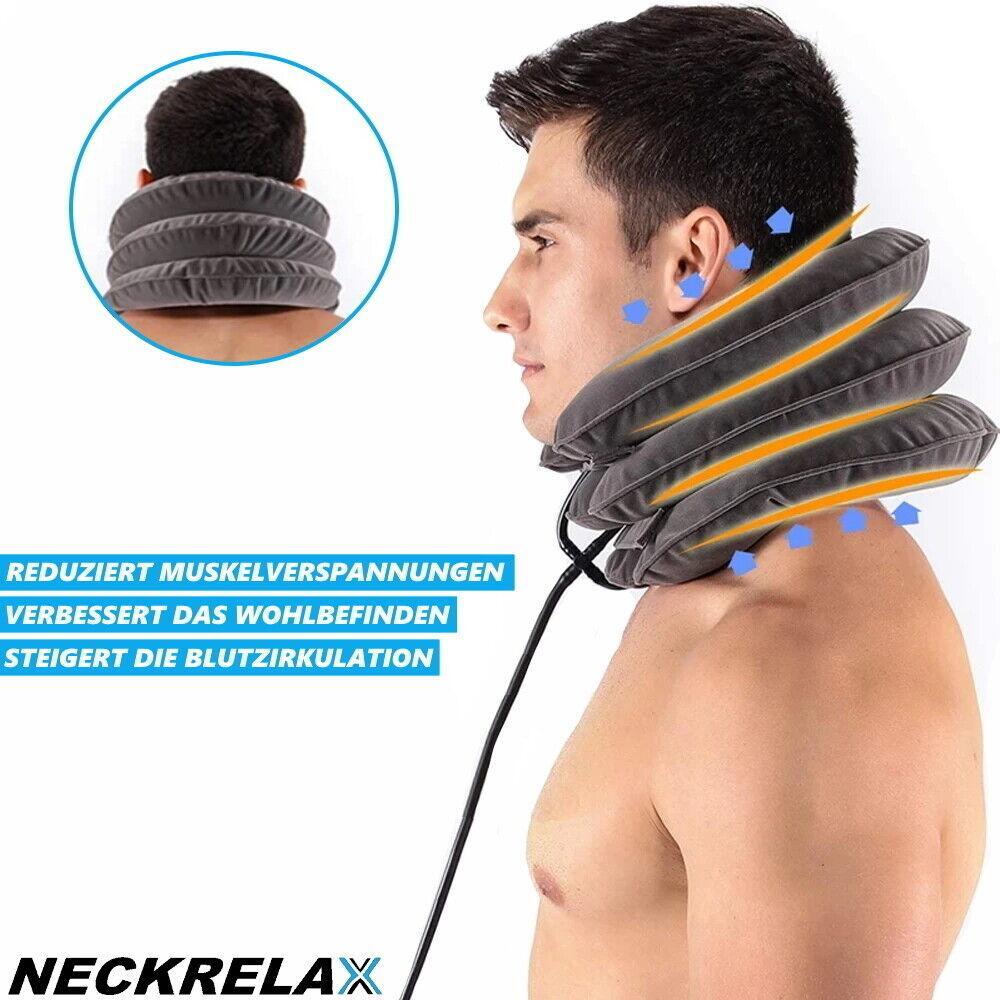 NECKRELAX Nackenkissen aufblasbar Nackenhörnchen Nackenrolle Nackenstrecker