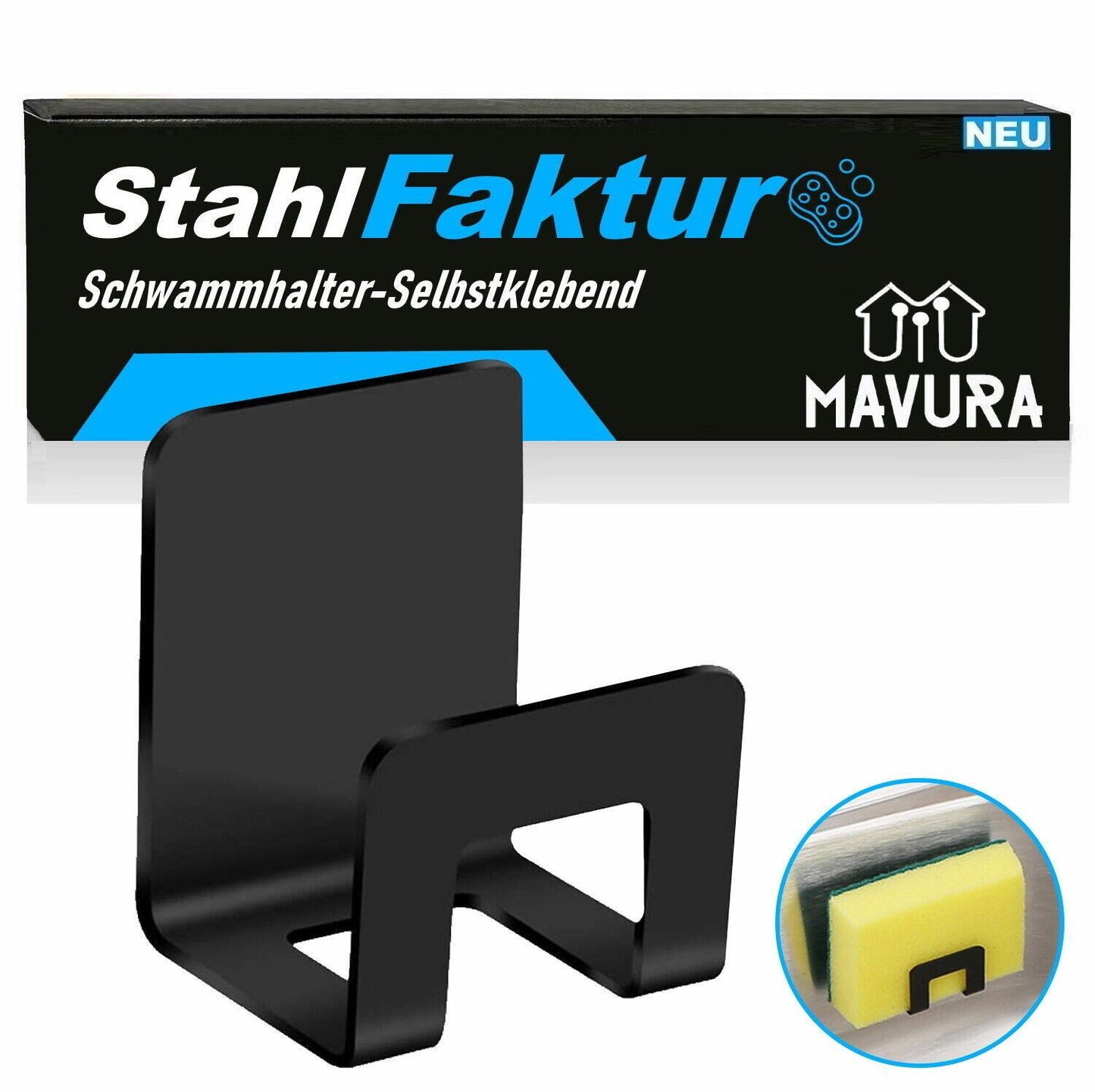 StahlFaktur Edelstahl Schwammhalter Küche Wandhaken Organizer selbstklebend
