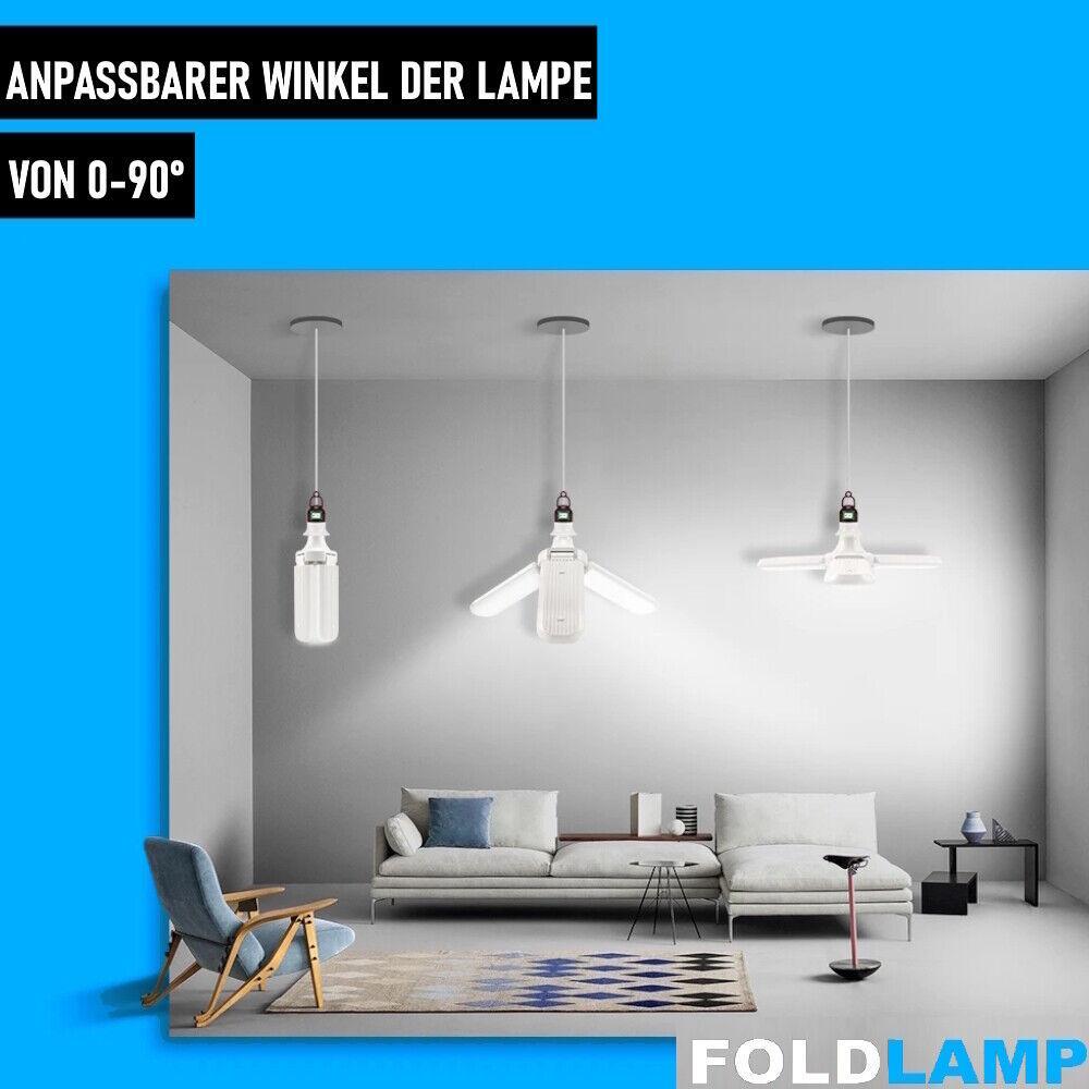 FOLDLAMP Garagenlampe Arbeitslicht faltbare Lampe LED Glühbirne Werkstatt E27