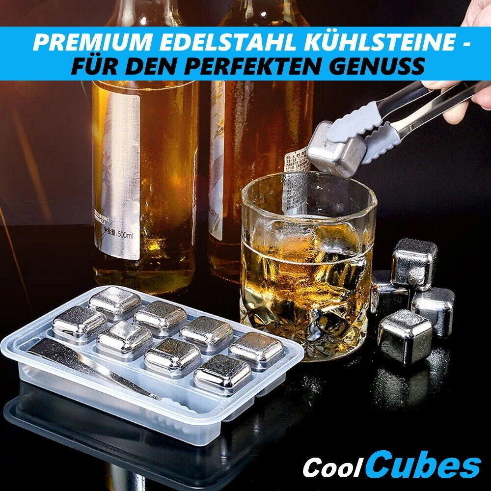 CoolCubes Premium Edelstahl Whisky Steine Kühlsteine Eiswürfel wiederverwendbar