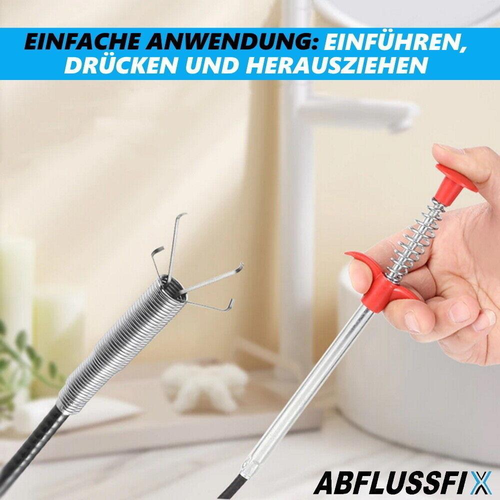 ABFLUSSFIX Abflussreiniger Kralle Zange Abflussspirale Rohrreinigungswelle