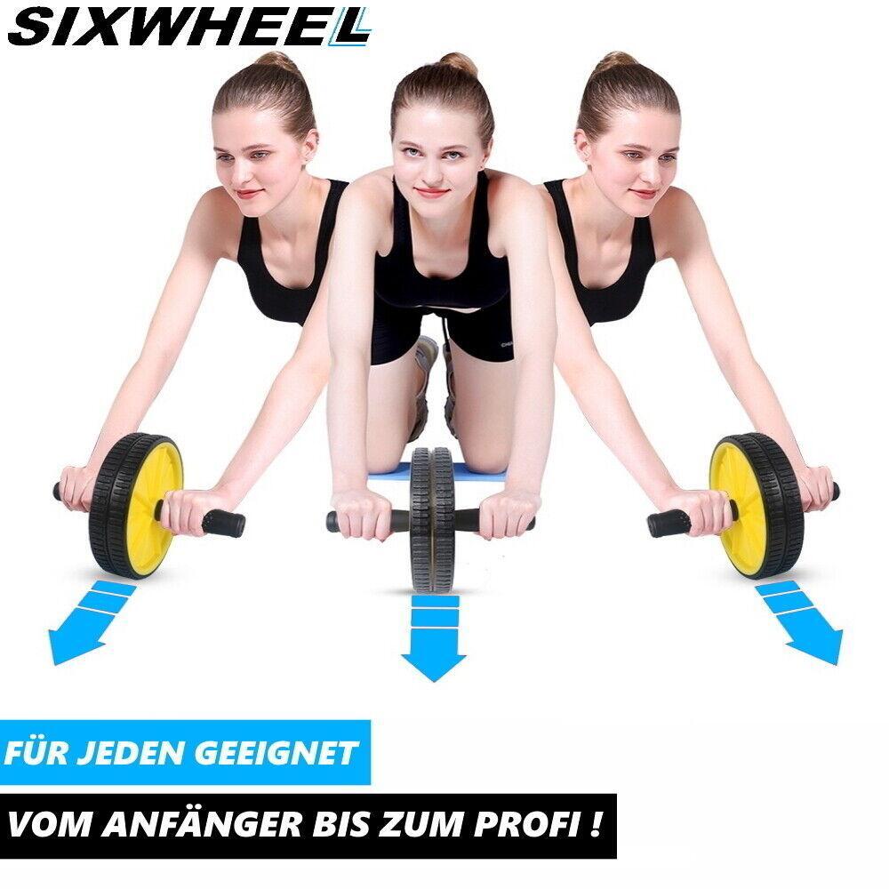 SIXWHEEL Bauchroller Bauchtrainer Bauchmuskeltrainer AB-Roller inkl. Kniematte