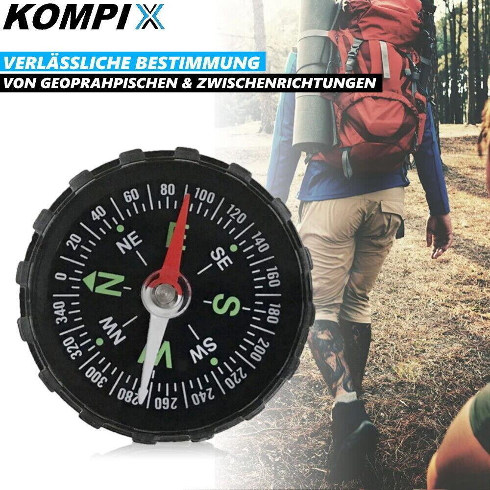 KOMPIX Mini Outdoor Kompass Marschkompass Wandern Auto Fahrrad Taschenkompass