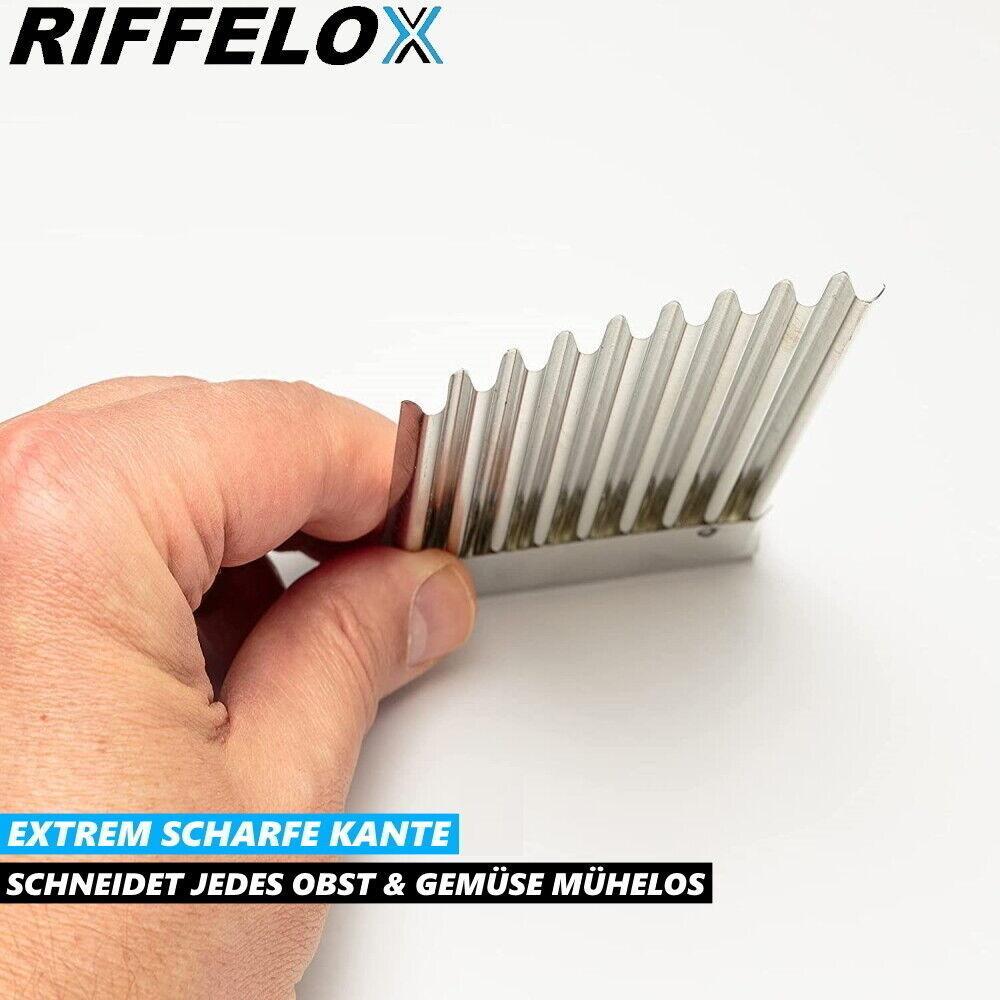 RIFFELOX Wellenmesser Wellenschnittmesser Edelstahl Riffel Pommes Gemüse