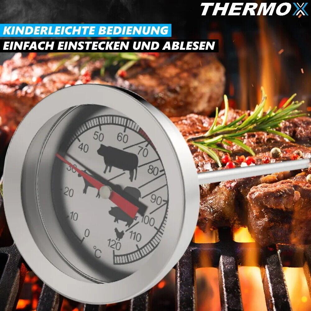 THERMOX Fleisch Thermometer Grill Steak Braten Backofen Thermometer Edelstahl