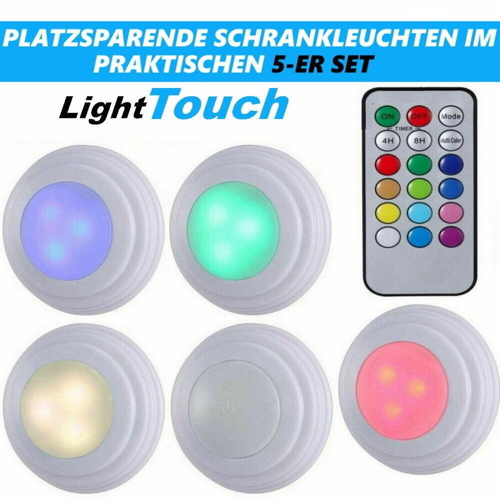 LightTouch RGB Schrankleuchten Color 5 Stück kabellose LED Leuchte Tap Click