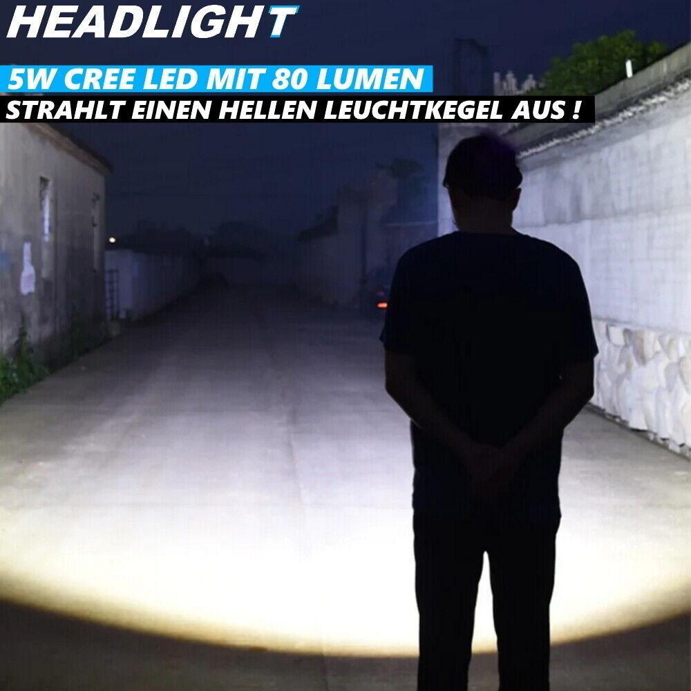 HEADLIGHT Kopflampe Stirnlampe LED Kopfleuchte Batterie Sport Joggen Lampe 5W