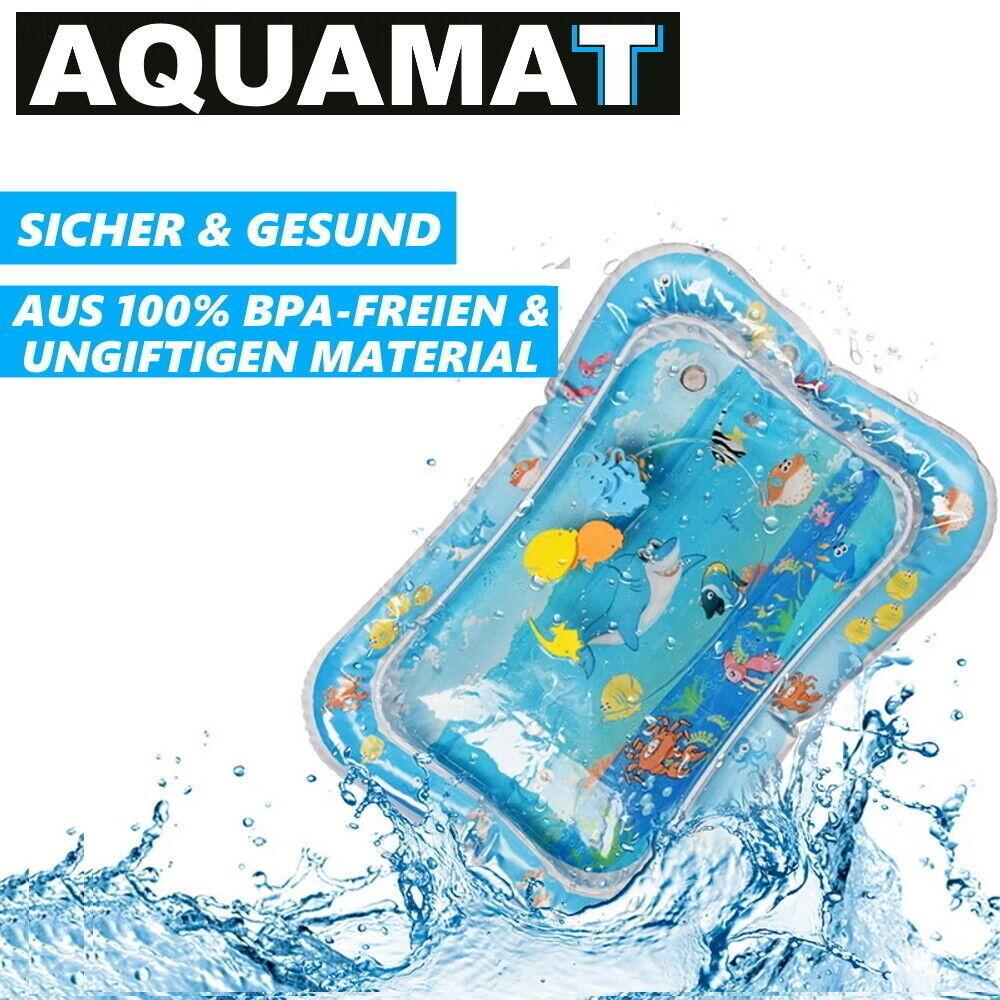 AQUAMAT Wasserspielmatte Aufblasbare Baby XXL Wassermatte mit Wassertierchen