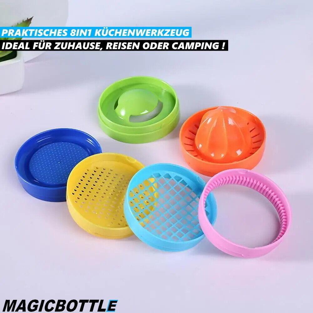 MAGICBOTTLE Küchentool Reibe Trichter Presse Messbecher Entsafter Öffner 8in1