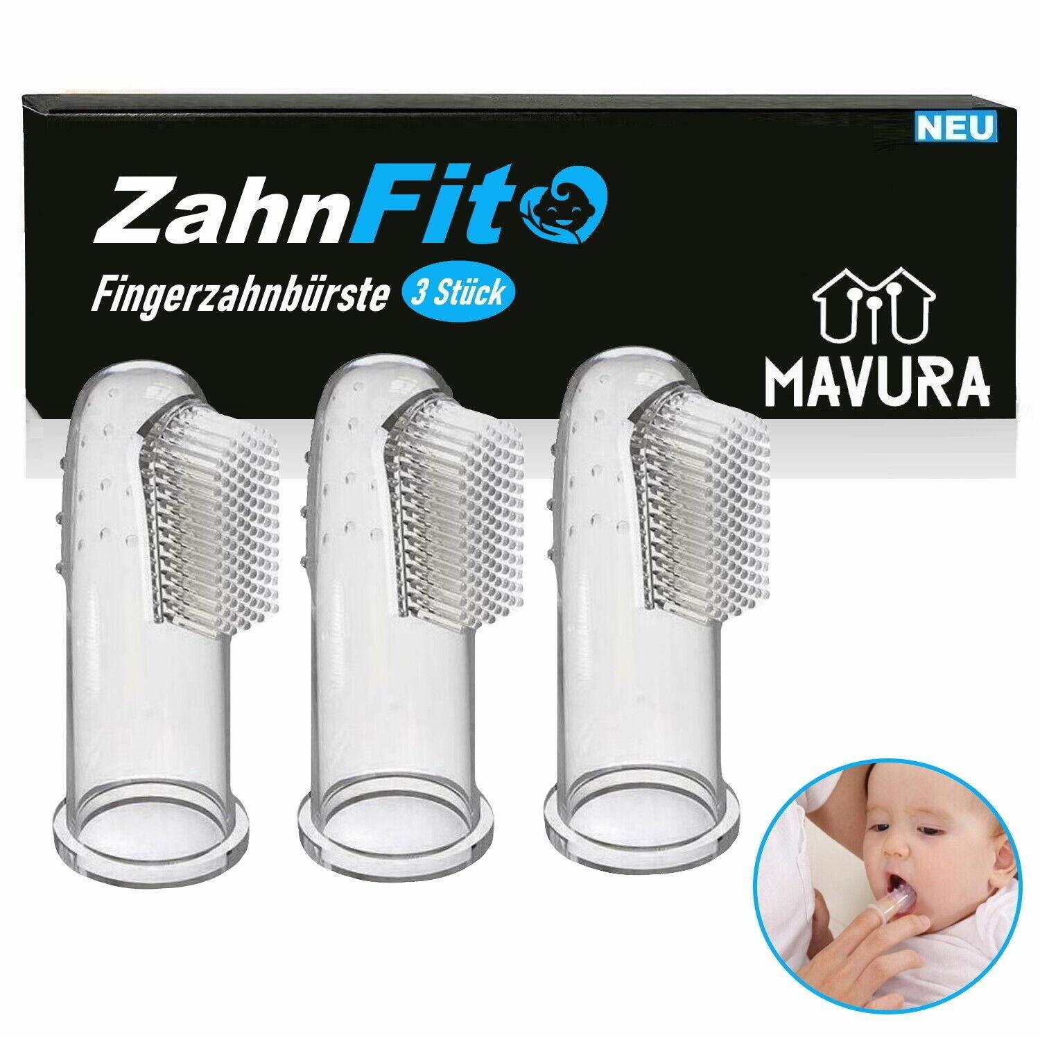 ZahnFit Baby Zahnbürste Fingerzahnbürste Kinder Zahnpflege 0-24 Monate [3 Stück]