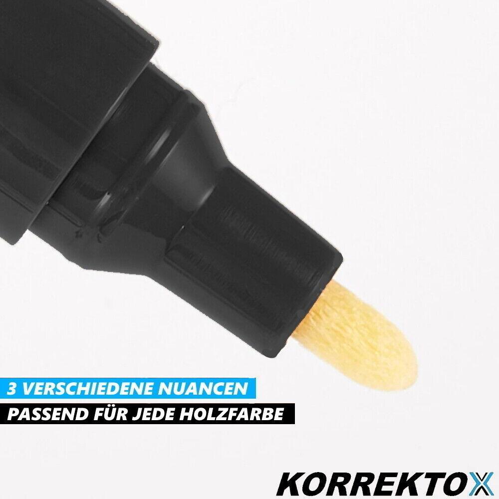 KORREKTOX Korrekturstift Stift Möbel Holz Parkett Laminat Furnier [3er Set]