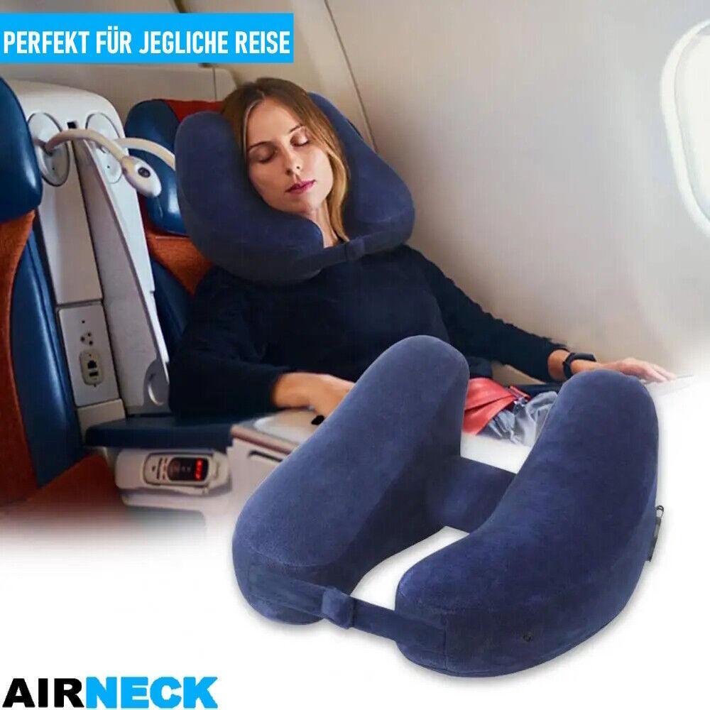 AIRNECK Nackenhörnchen Nacken Kissen Reise Flugzeug Auto Reisekissen mit Kopfstü