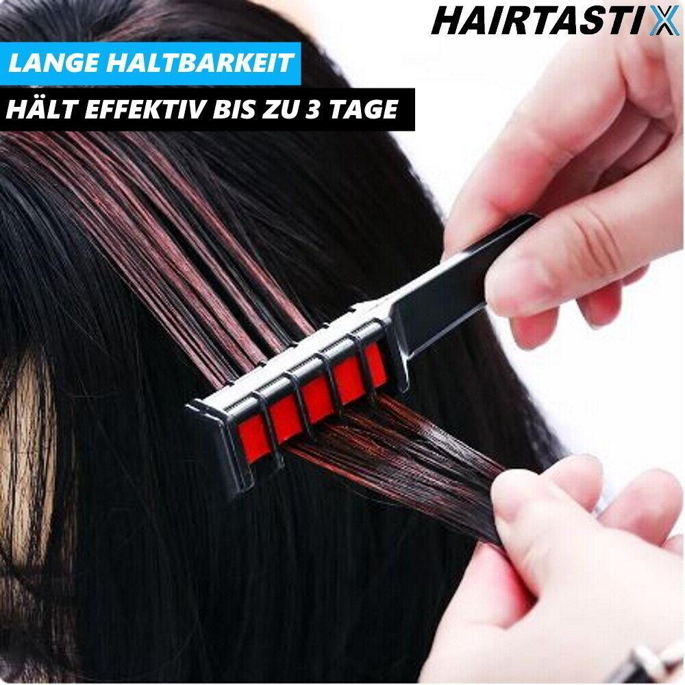 HAIRTASTIX Haarkreide Haarfarbe Kamm Haartönung Haarkam Kinder Tönung Temporär